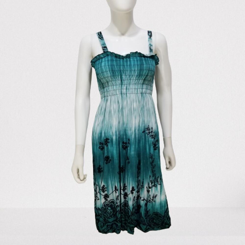 Elegant Teal Floral Dress